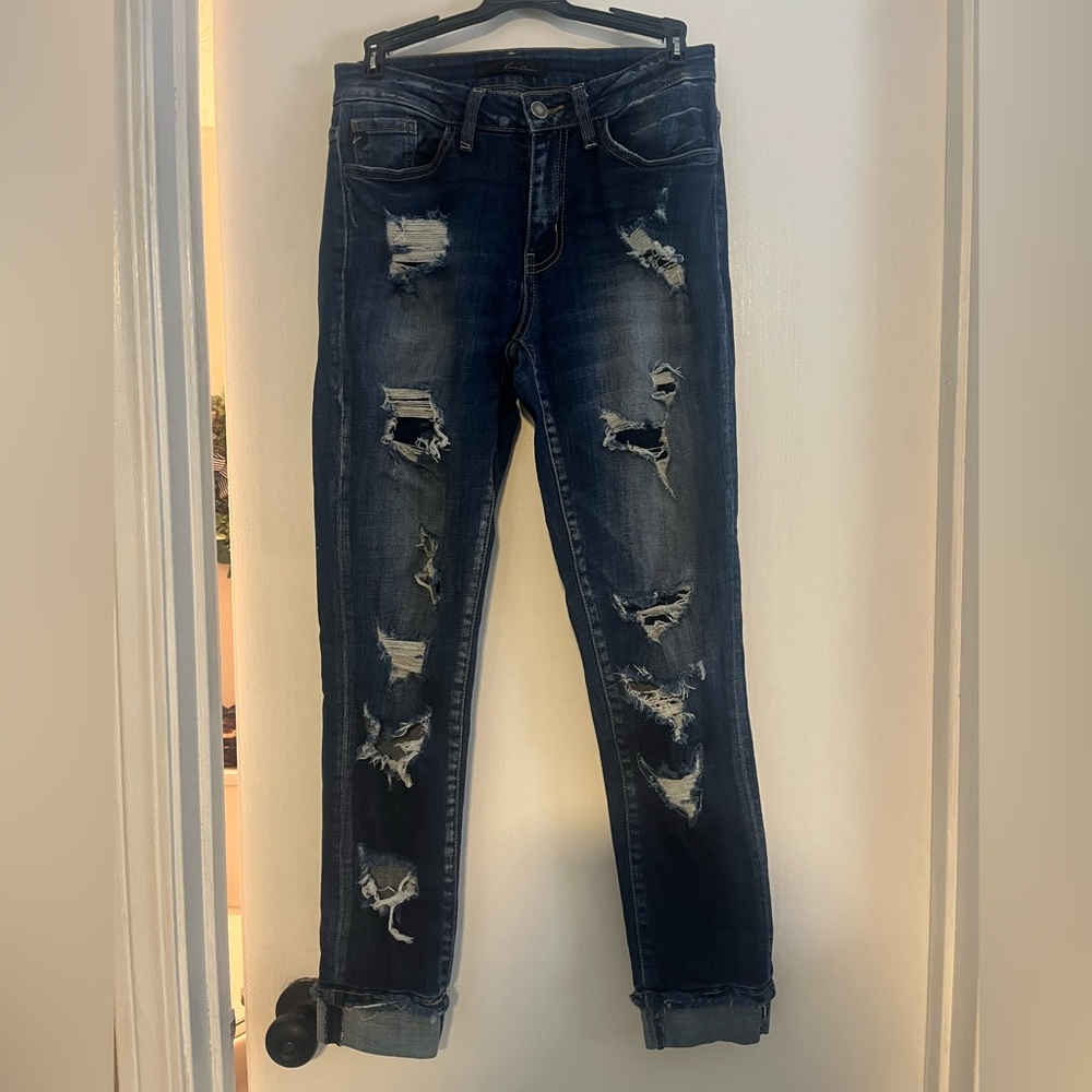 KanCan Dark Blue Distressed Skinny Jeans